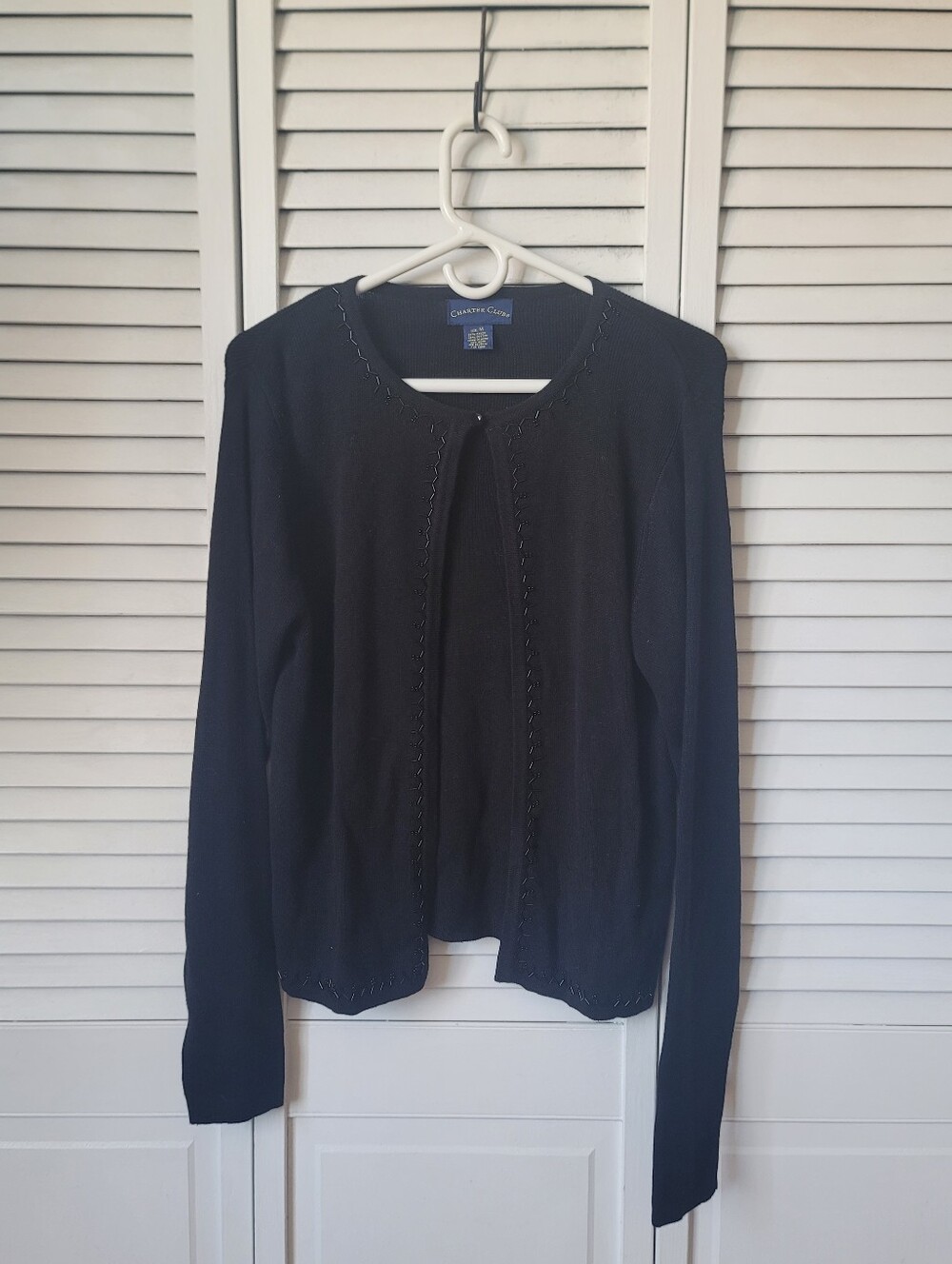 CHARTER CLUB Women's Beaded Cardigan Sweater, Size M